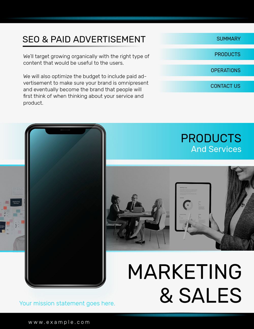 Professional modern business flyer template, editable design