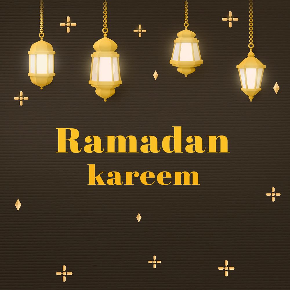 Ramadan kareem Instagram post template, 3D editable design