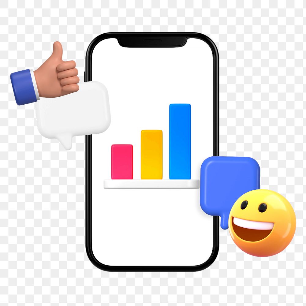 Growing bar chart, 3D business emoticon remix, editable design