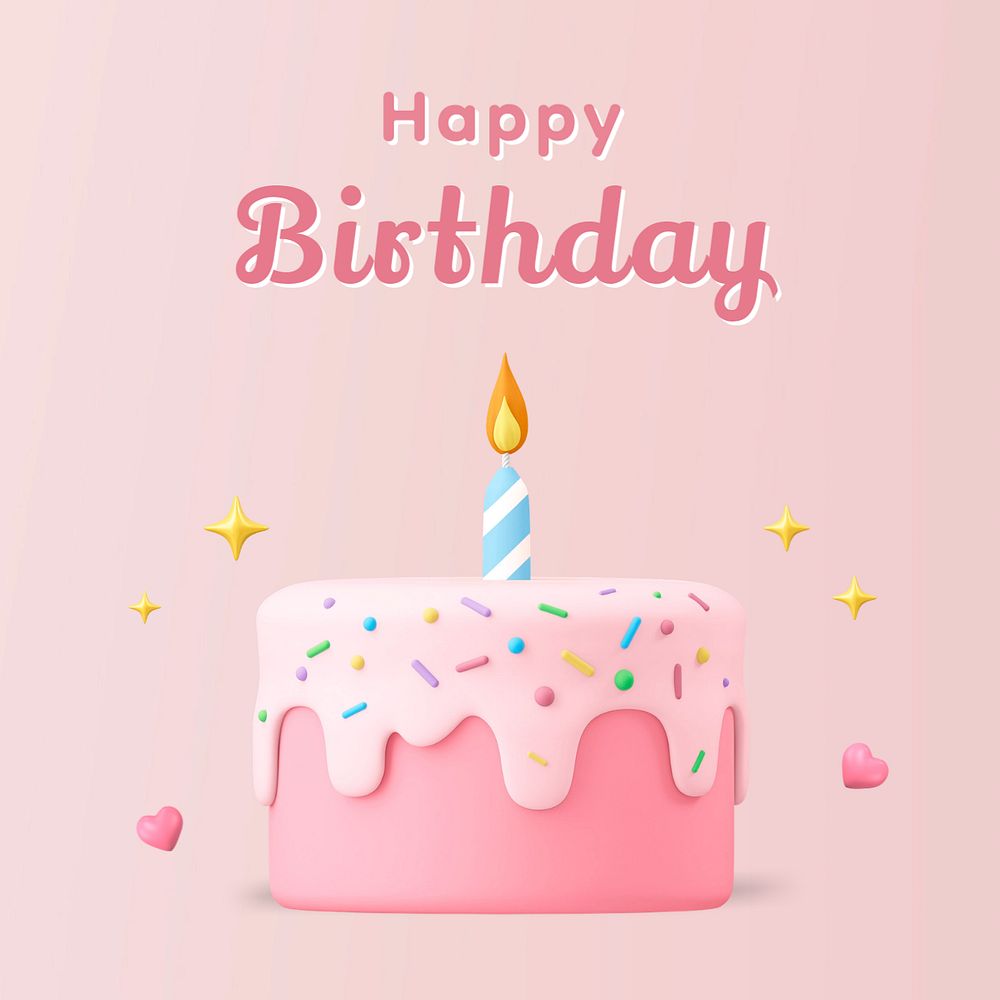 Happy birthday Instagram post template, editable design