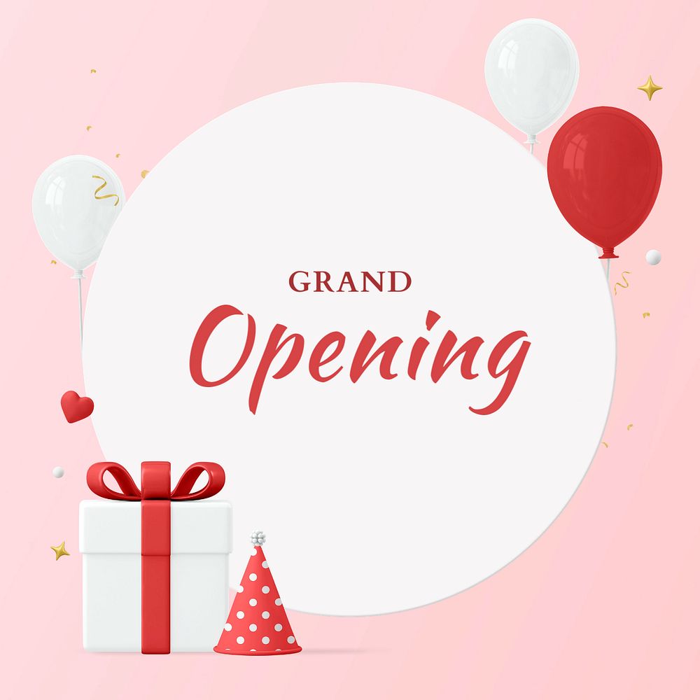 Grand opening Instagram post template, editable design