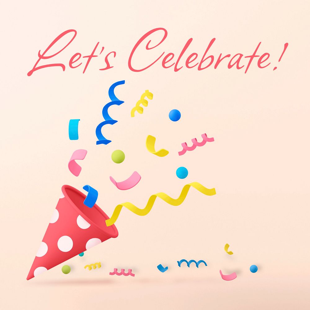 Let's celebrate Instagram post template, editable design