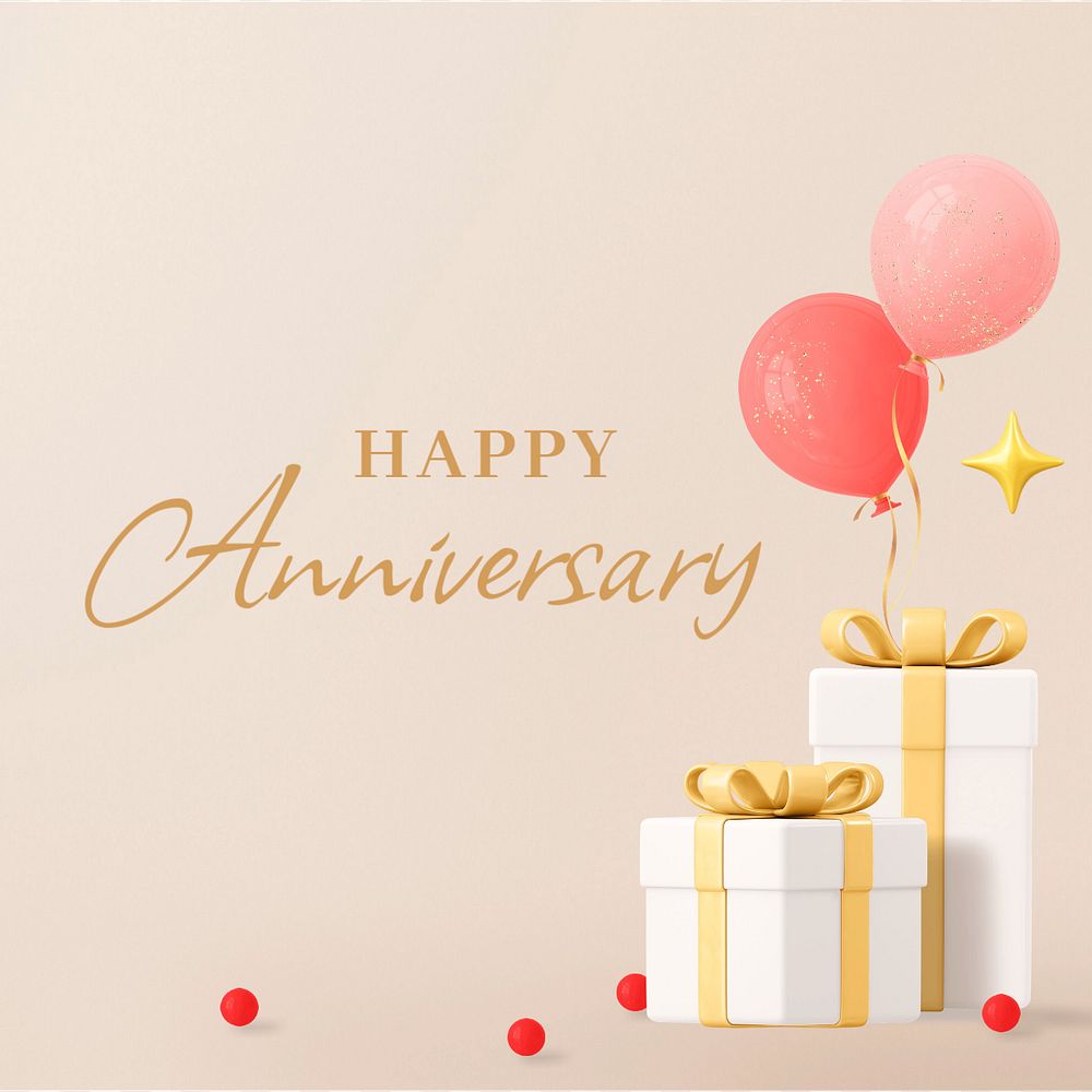 Happy anniversary Instagram post template, editable design