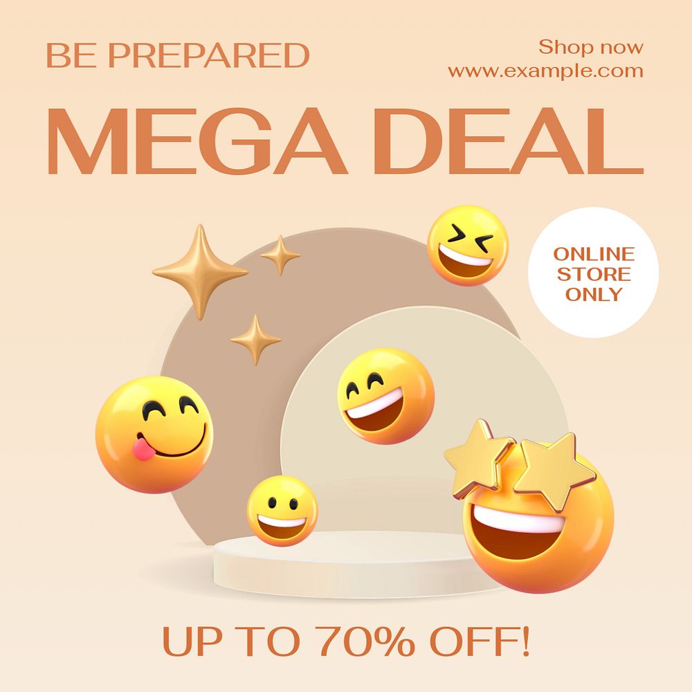 Mega deal Instagram post template, editable design