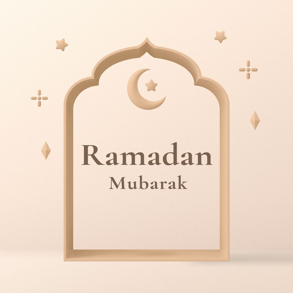 Ramadan mubarak Instagram post template, 3D editable design