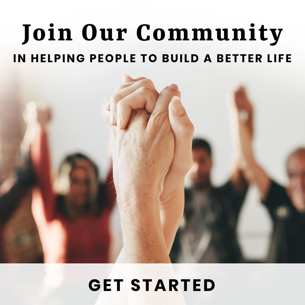 Joined hands Instagram post template, editable design