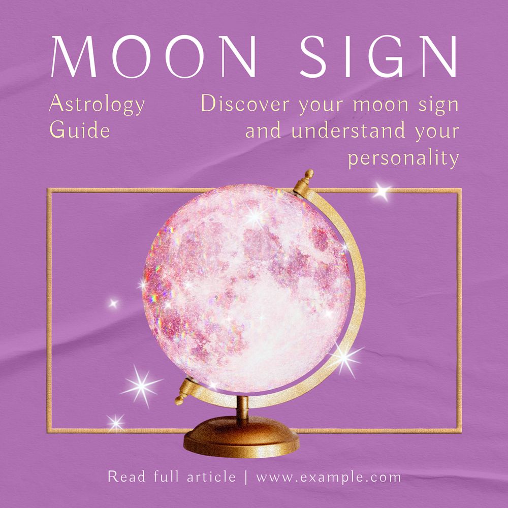 Moon sign Instagram post template, editable design