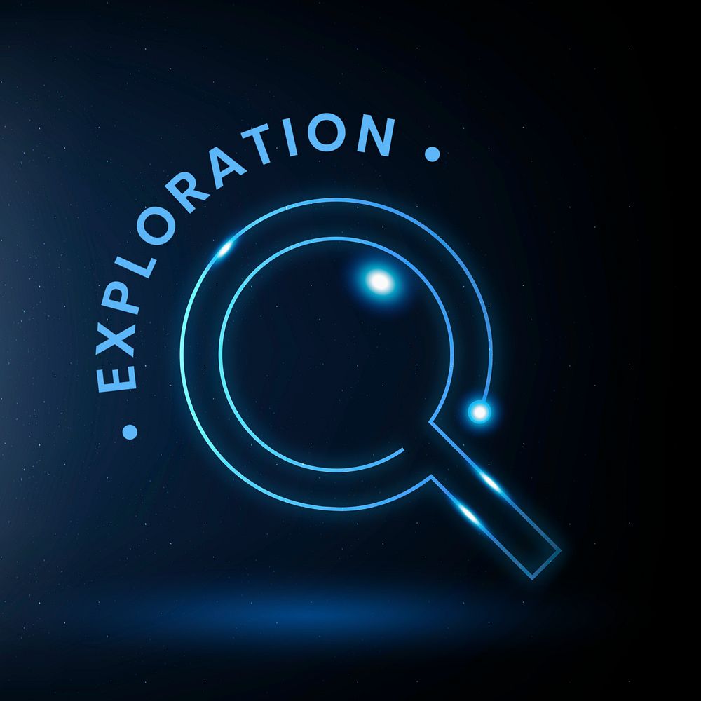 Magnifying glass logo template, editable exploration design