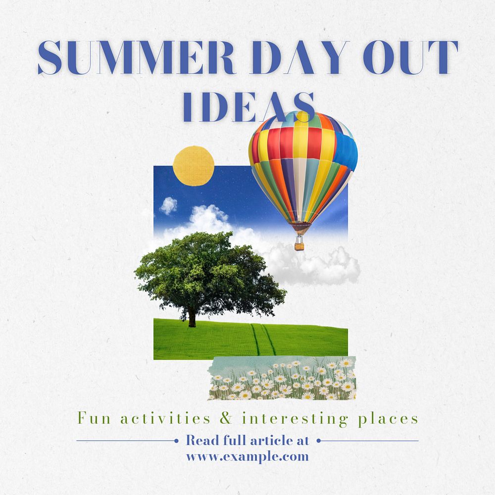 Summer day Instagram post template, editable design