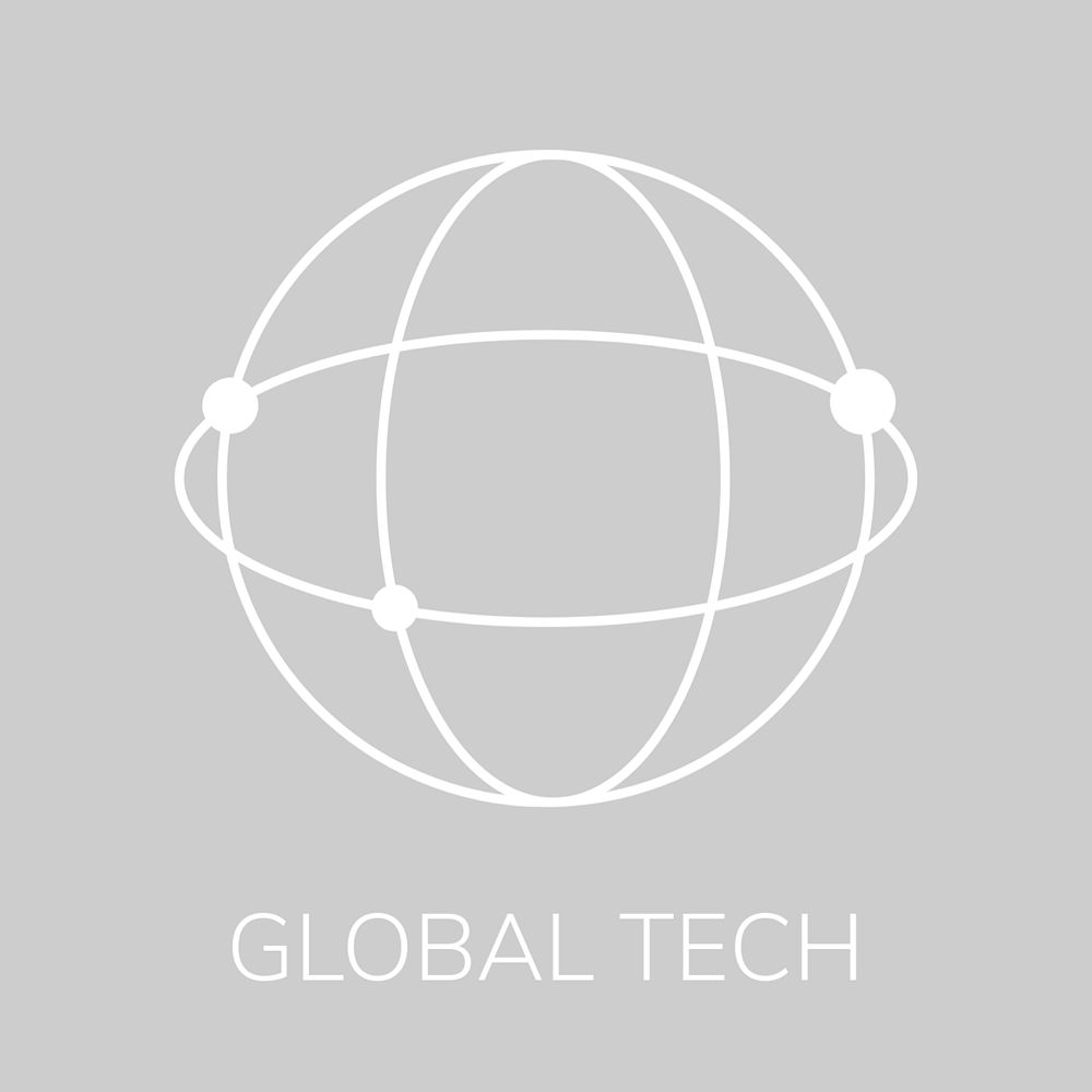 Digital globe logo template, editable technology design