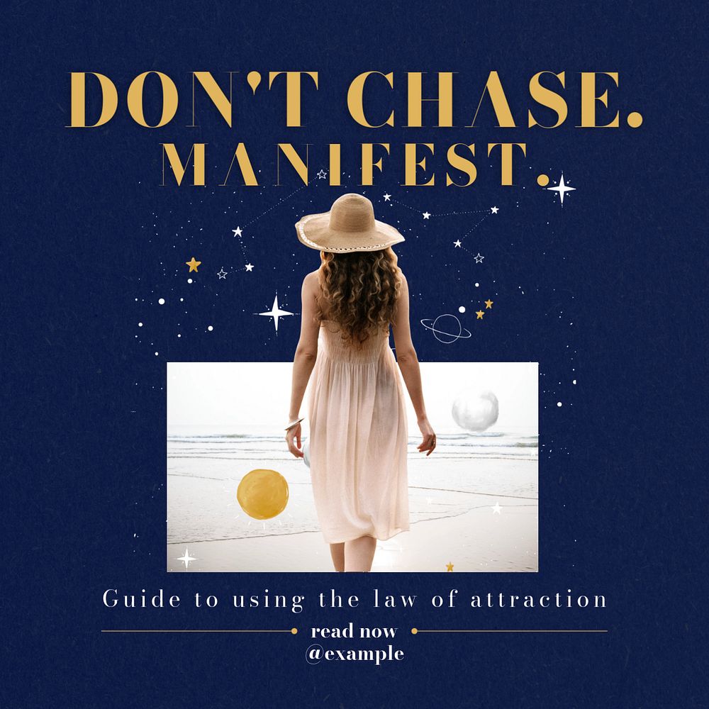 Manifestation tricks Instagram post template, editable design