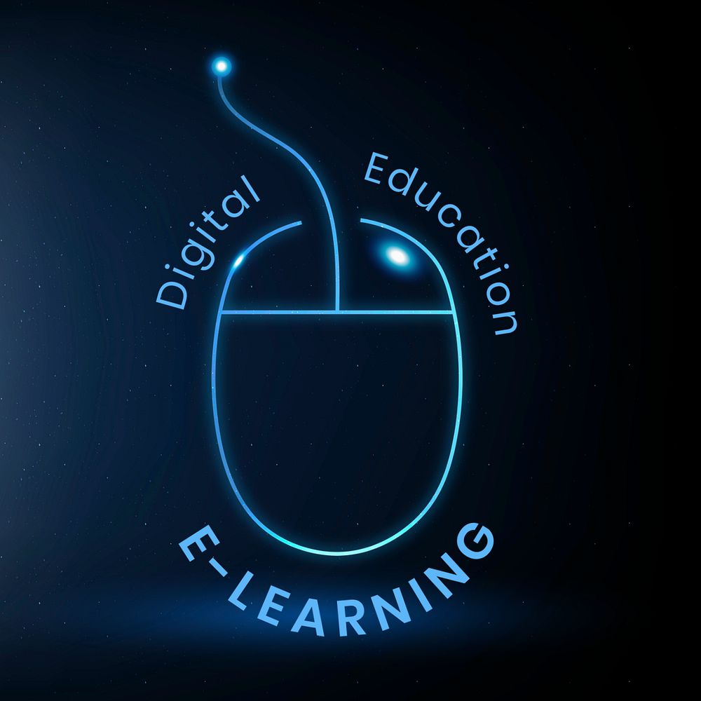 Digital education logo template, editable computer mouse design