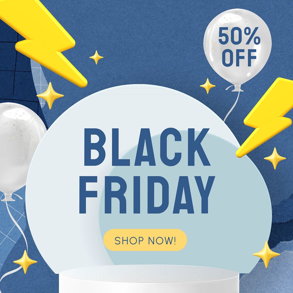 Black Friday Instagram post template, editable design