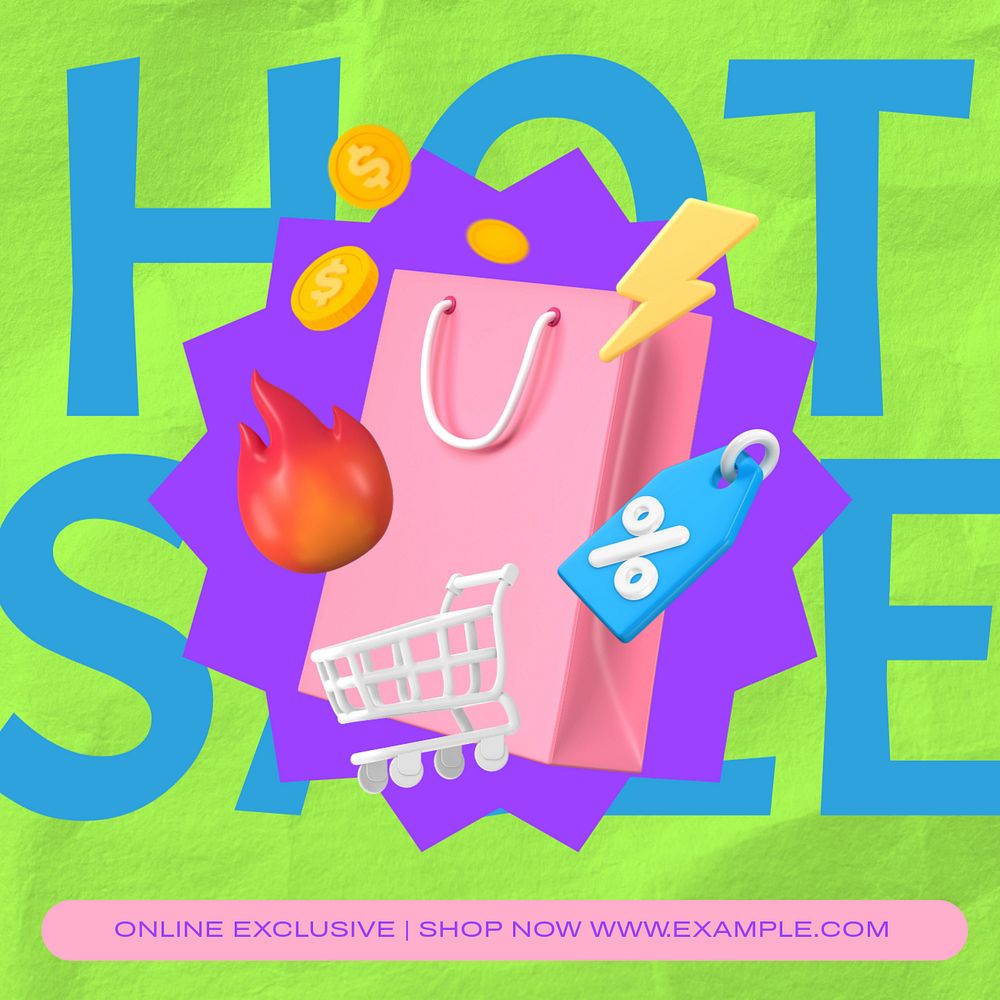 Hot sale Instagram post template, editable design