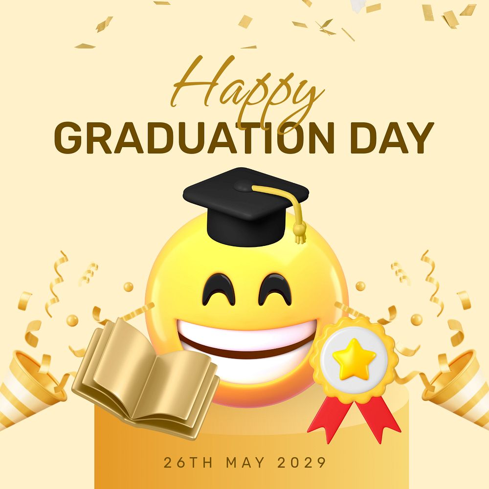 Graduation Day Instagram post template, editable design