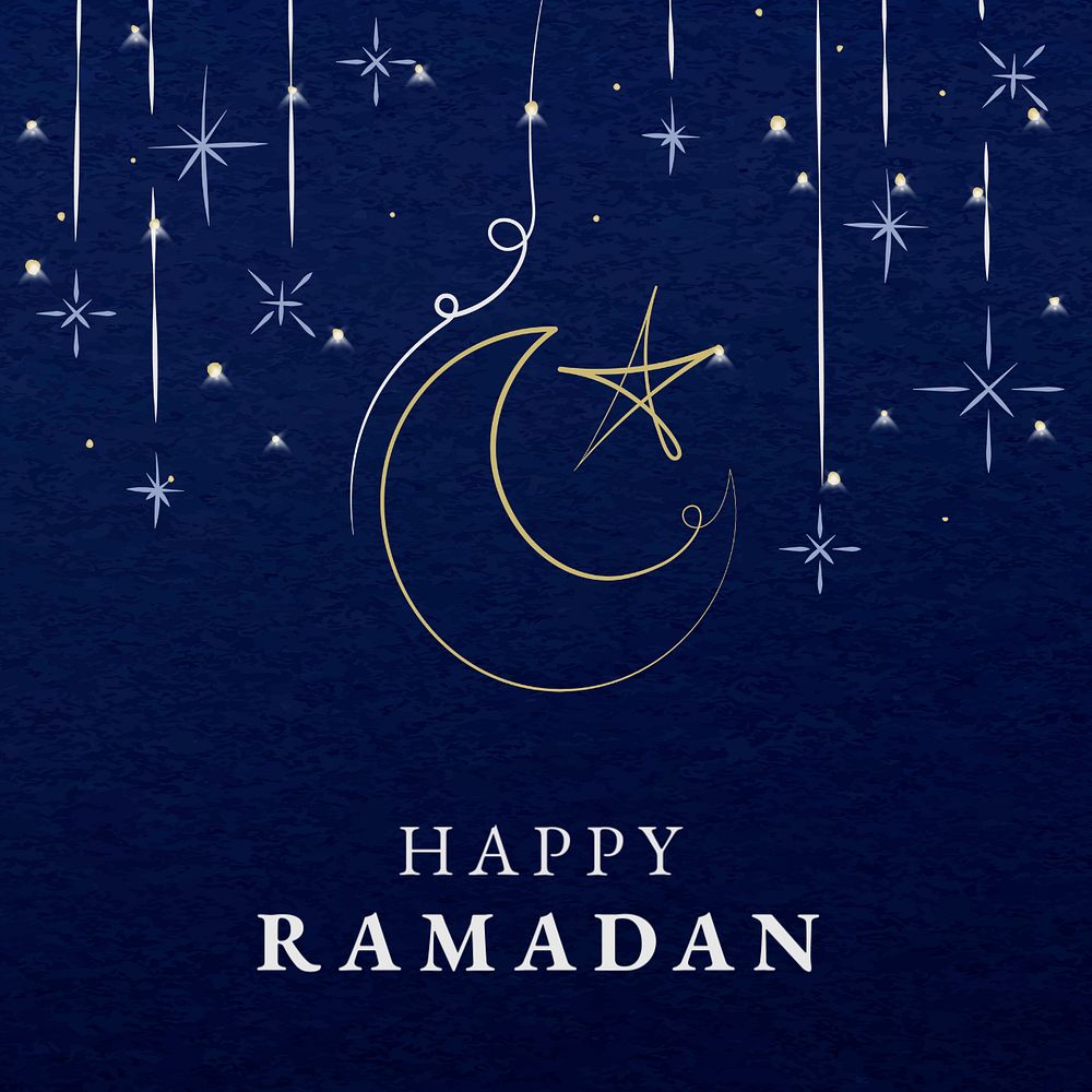 Happy Ramadan Facebook post template, editable Islamic design for social media