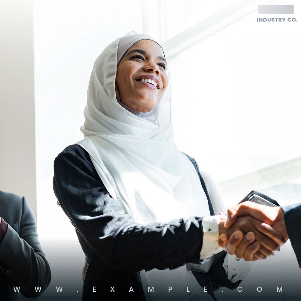 Muslim businesswoman Instagram post template, editable design