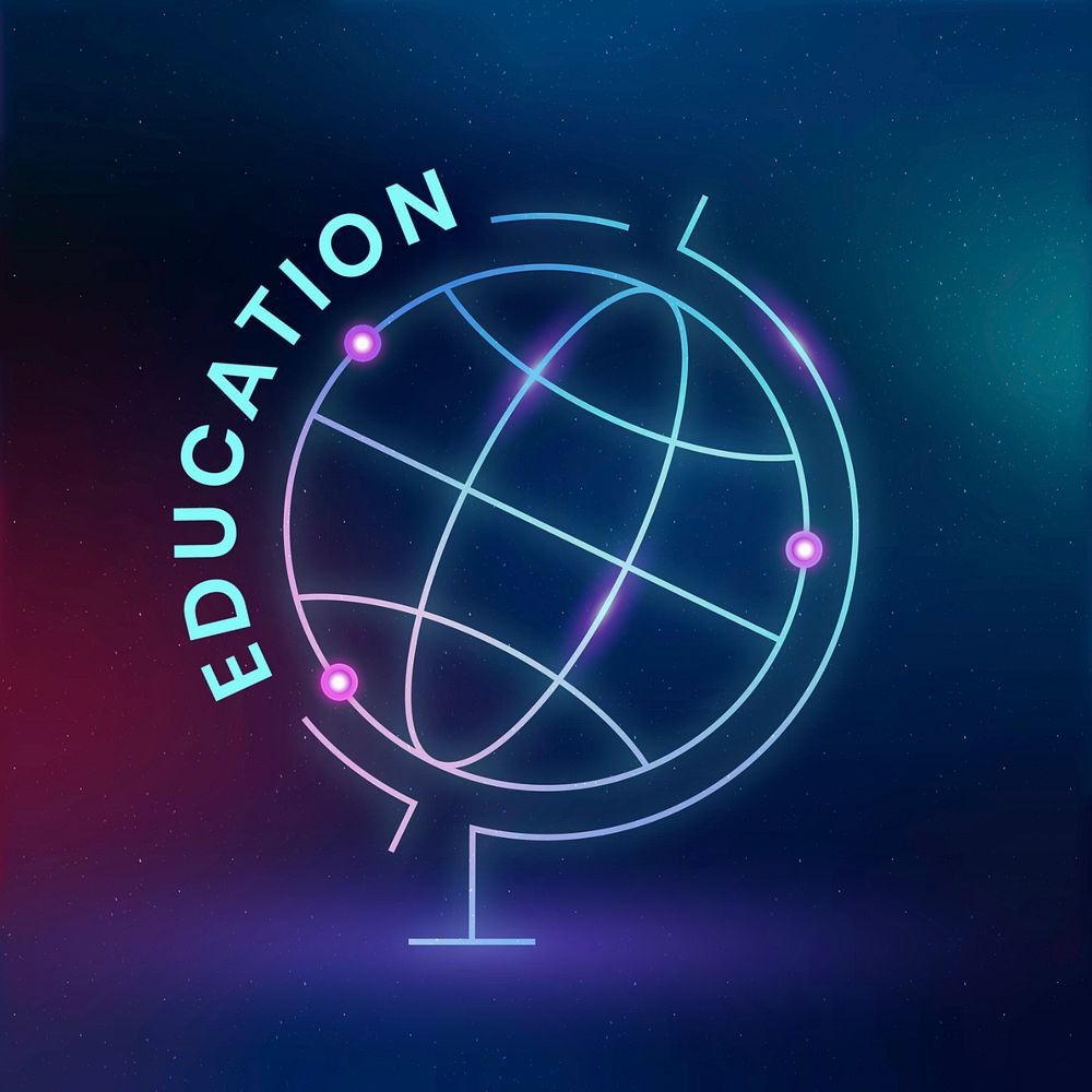 Gradient globe logo template, editable education design