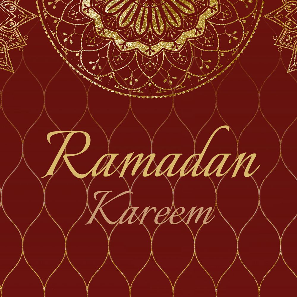 Ramadan Kareem Instagram post template, editable Islamic design