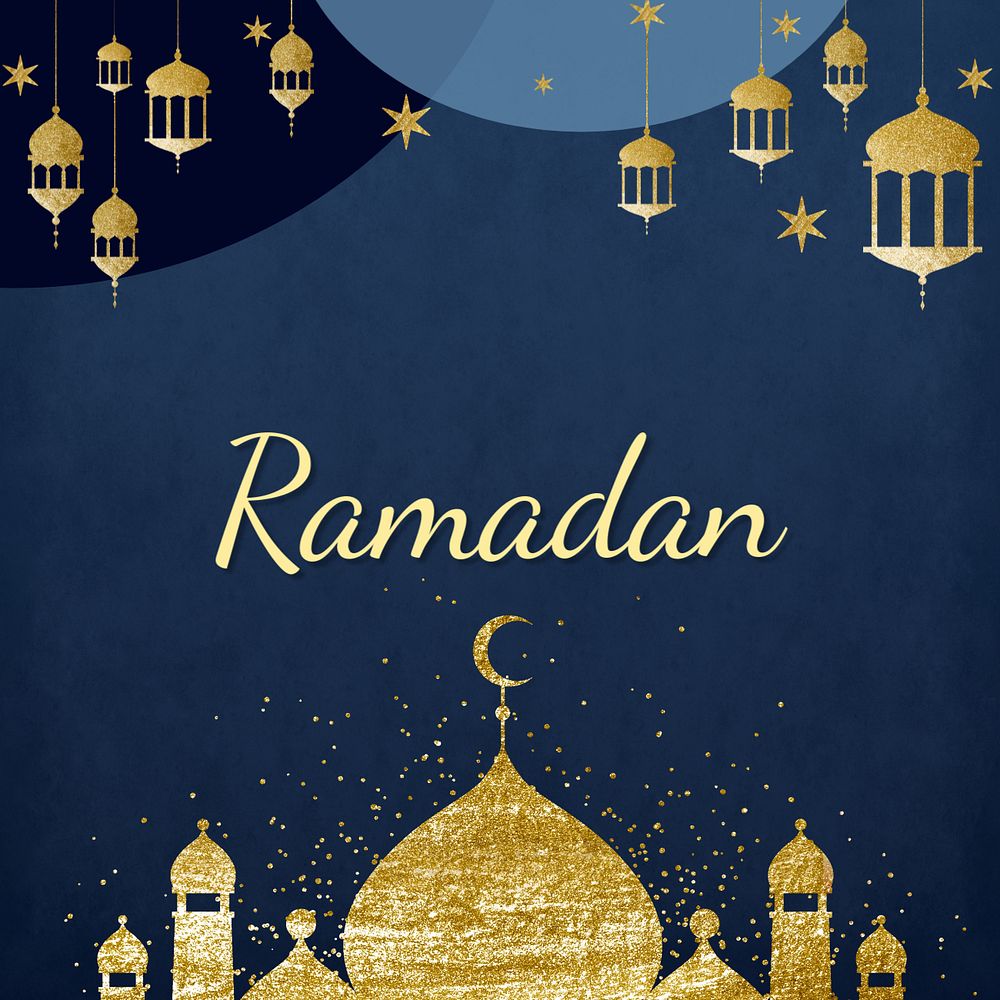 Aesthetic Ramadan Instagram post template, editable Islamic design