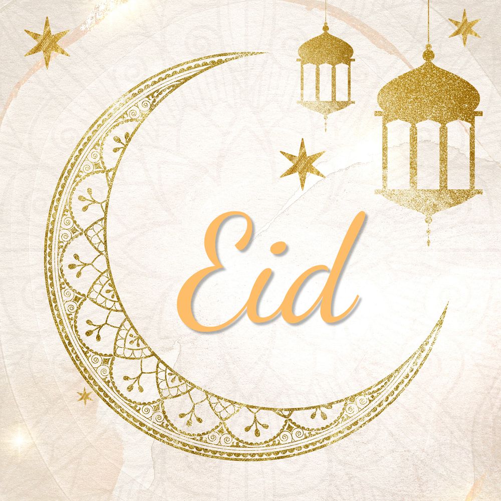 Aesthetic Eid Instagram post template, editable Islamic design