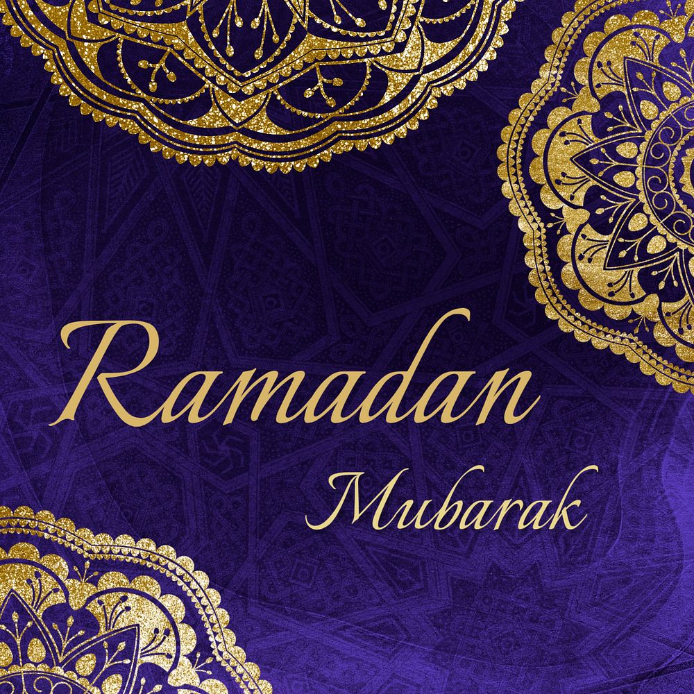 Ramadan Mubarak Instagram post template, editable Islamic design