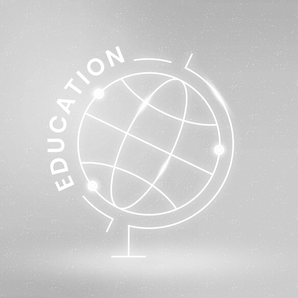 Education globe logo template, editable design