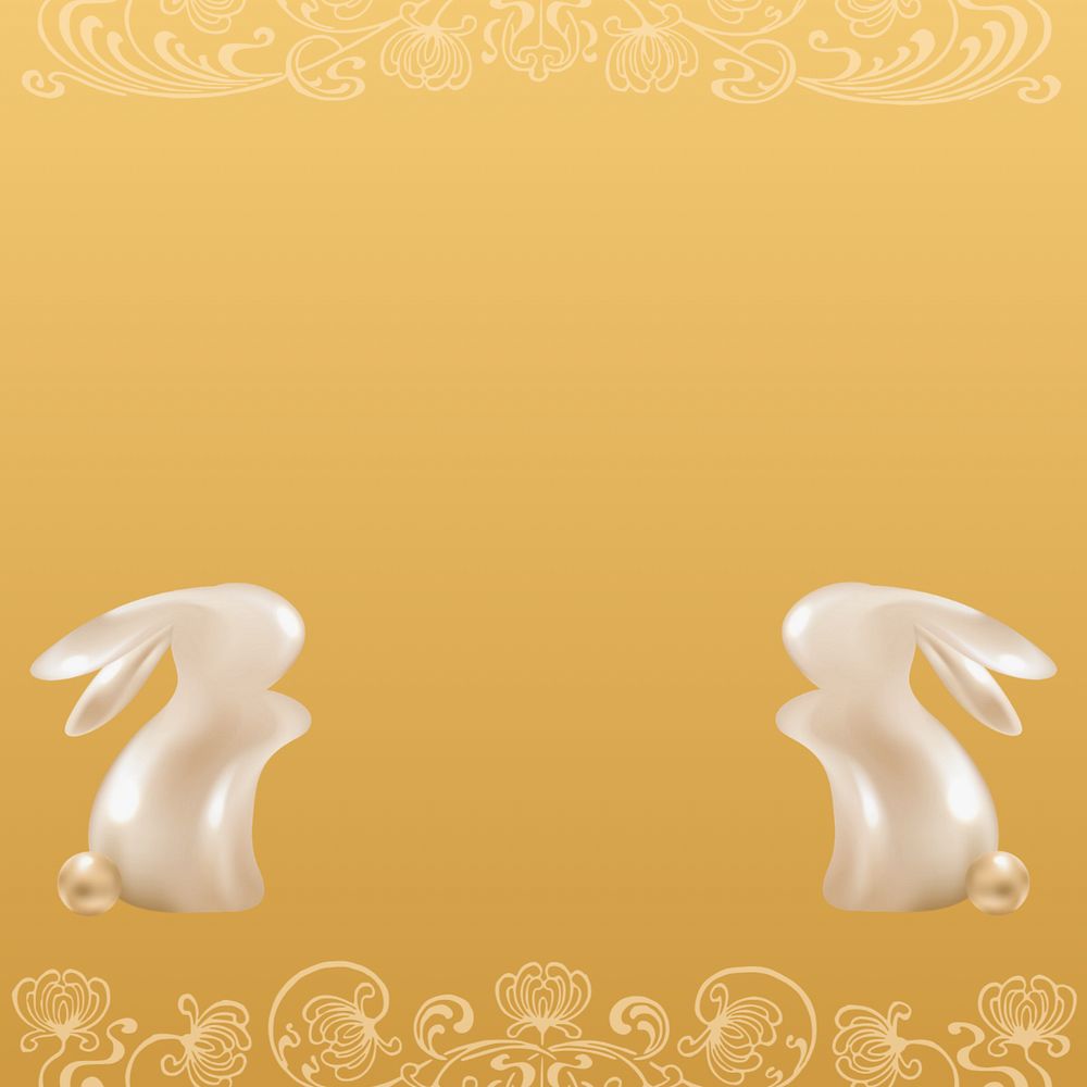 Chinese New Year background, rabbit zodiac 3D, editable design