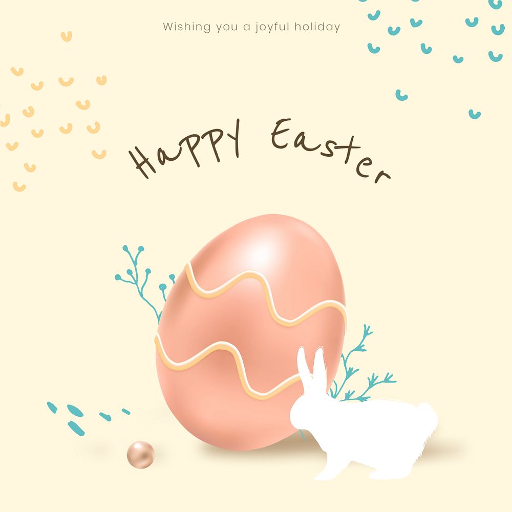 Cute Easter Instagram post template, editable text & design