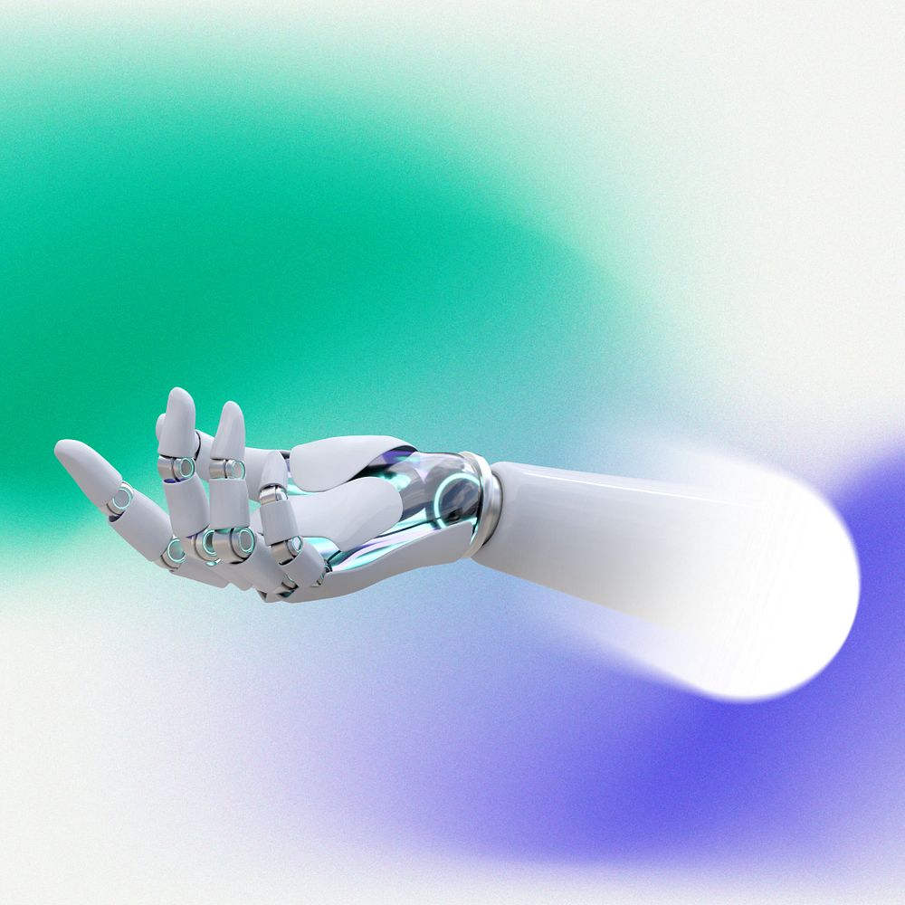 Robot hand, editable digital remix design