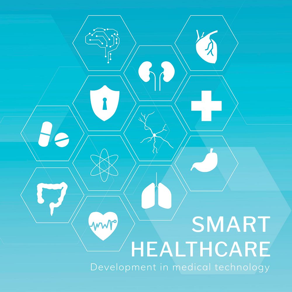 Smart healthcare Instagram post template, editable medical technology design