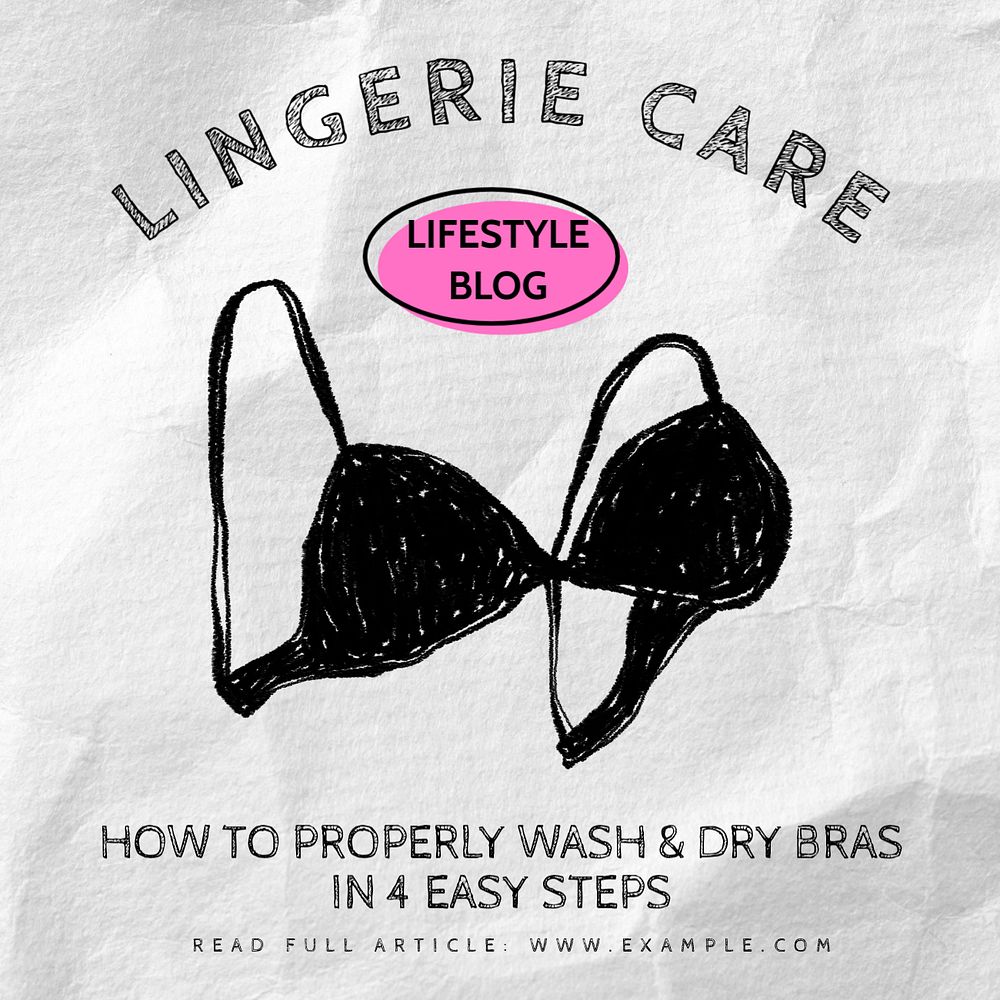 Lingerie care Instagram post template, editable design