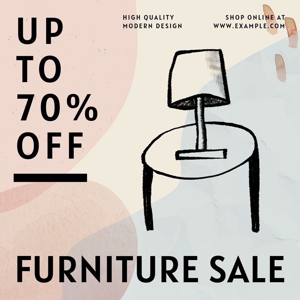 Furniture sale Instagram post template, editable design