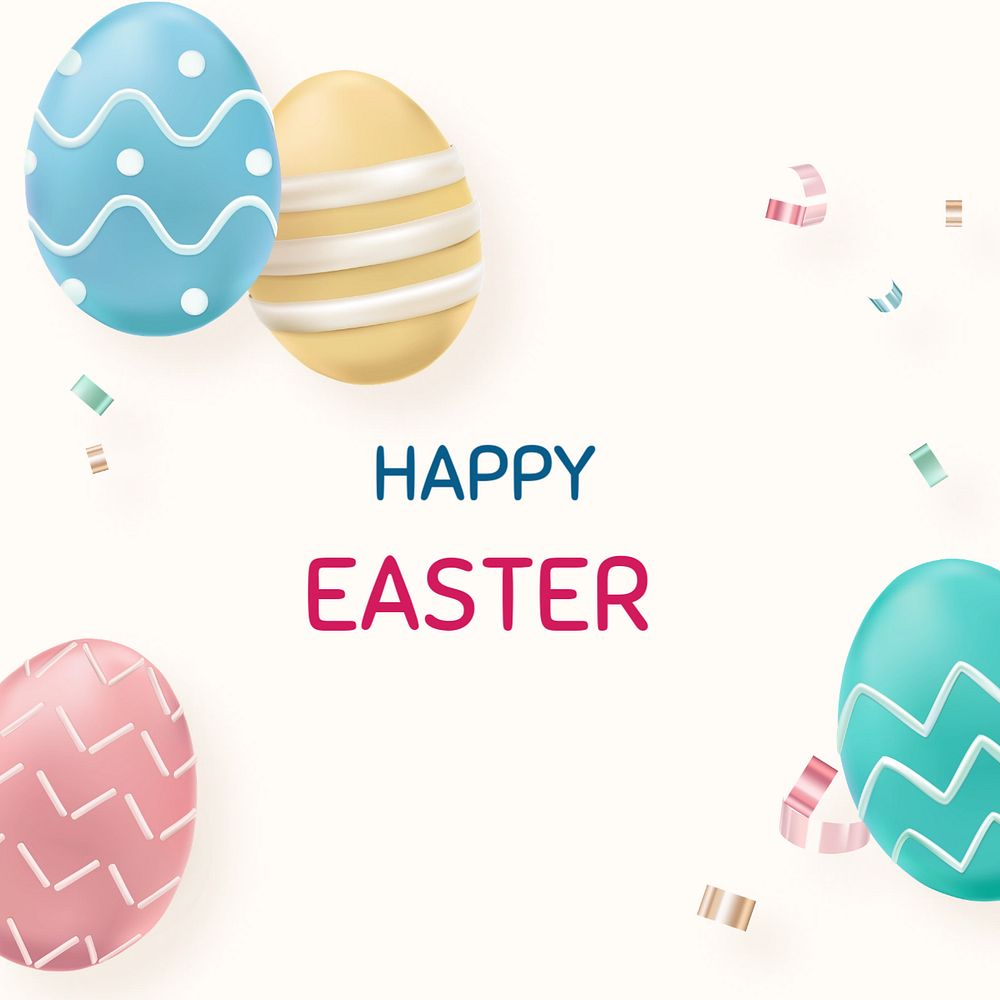 Happy Easter Instagram post template, editable text & design