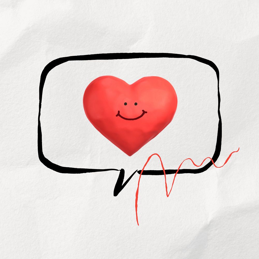 Love speech bubble on white paper texture, editable design