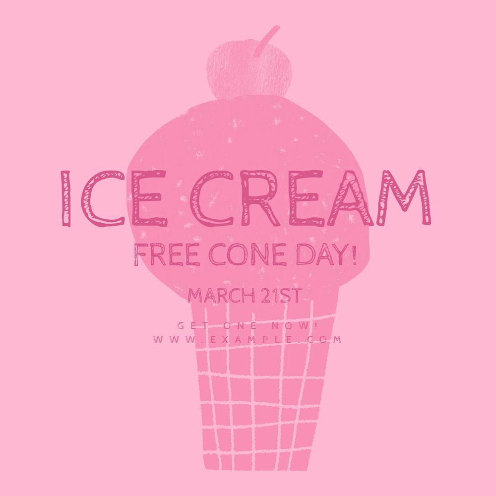 Free ice-cream Instagram post template, editable design