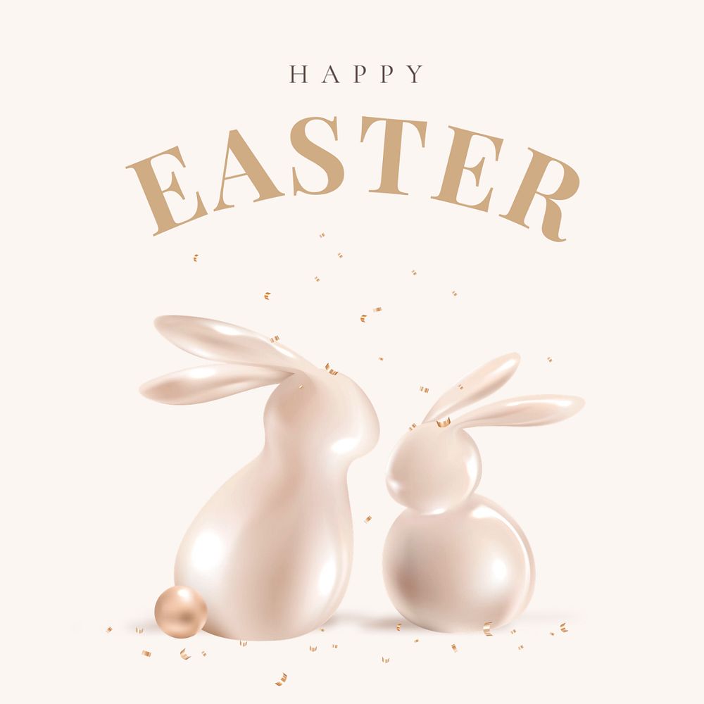 Fancy Easter Instagram post template, editable text & design