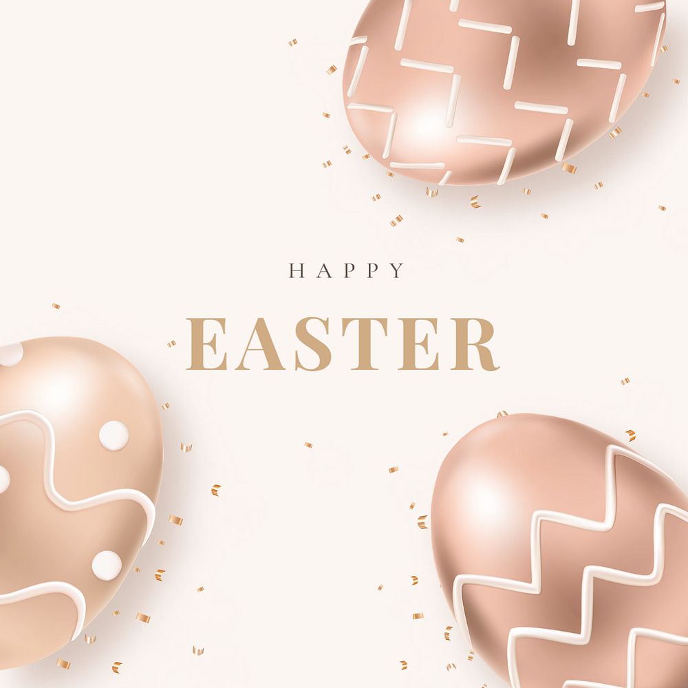 Easter greeting Instagram post template, editable text & design