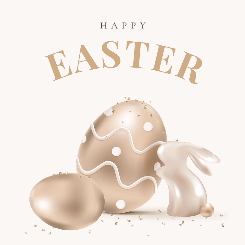 Happy Easter Instagram post template, editable text & design