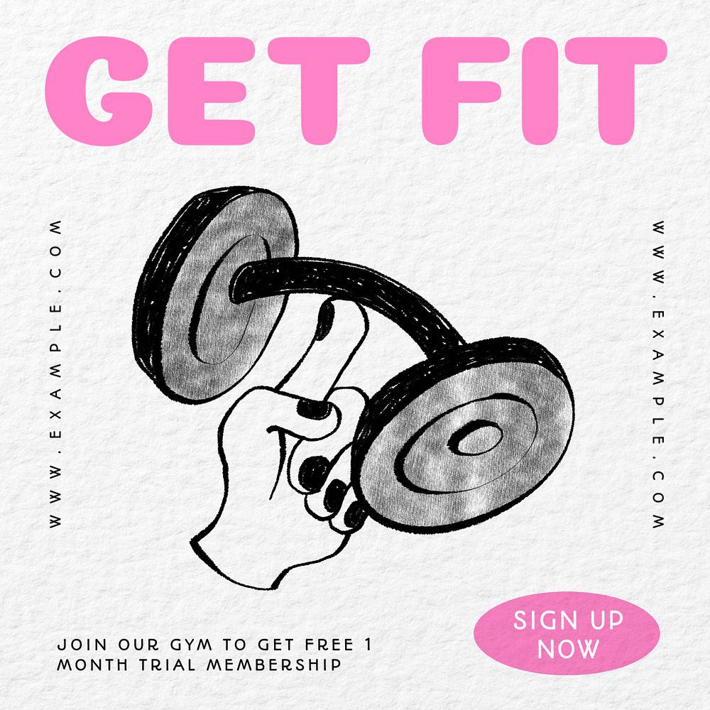 Get fit Instagram post template, editable design