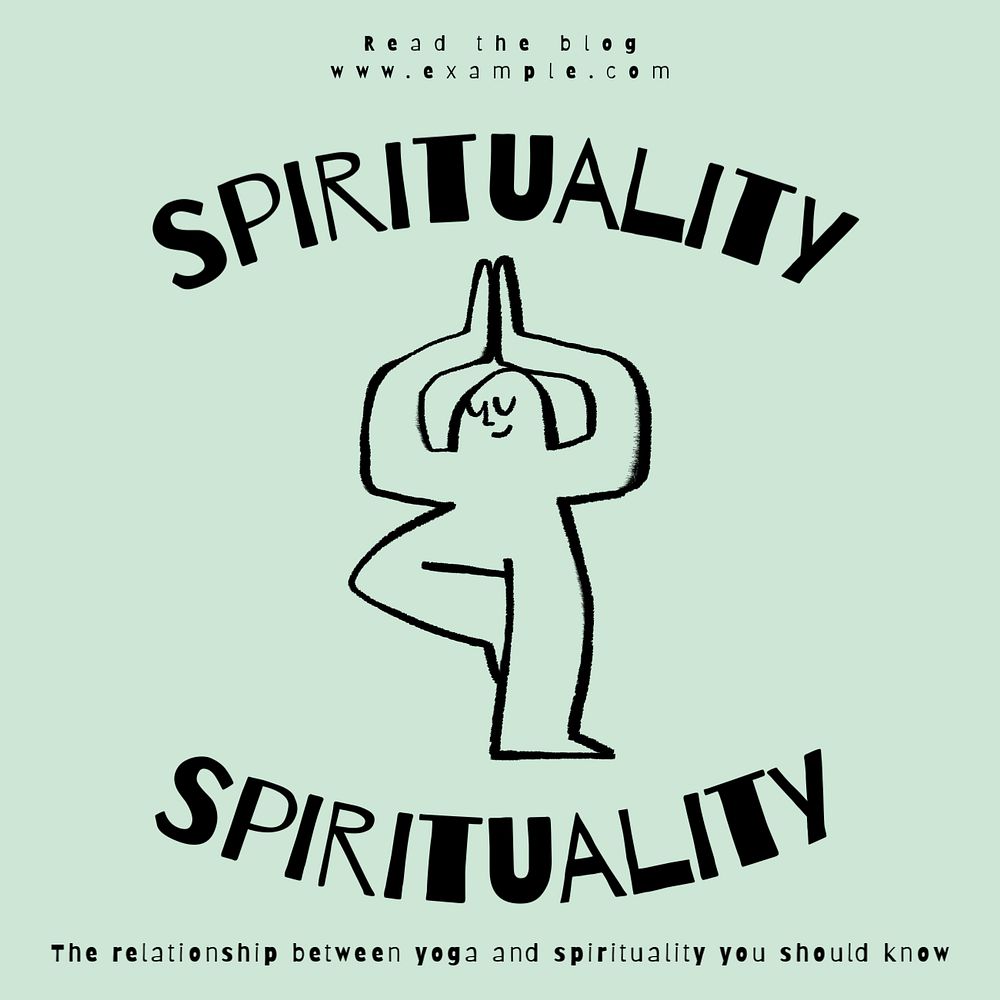 Spirituality doodle Instagram post template, editable design