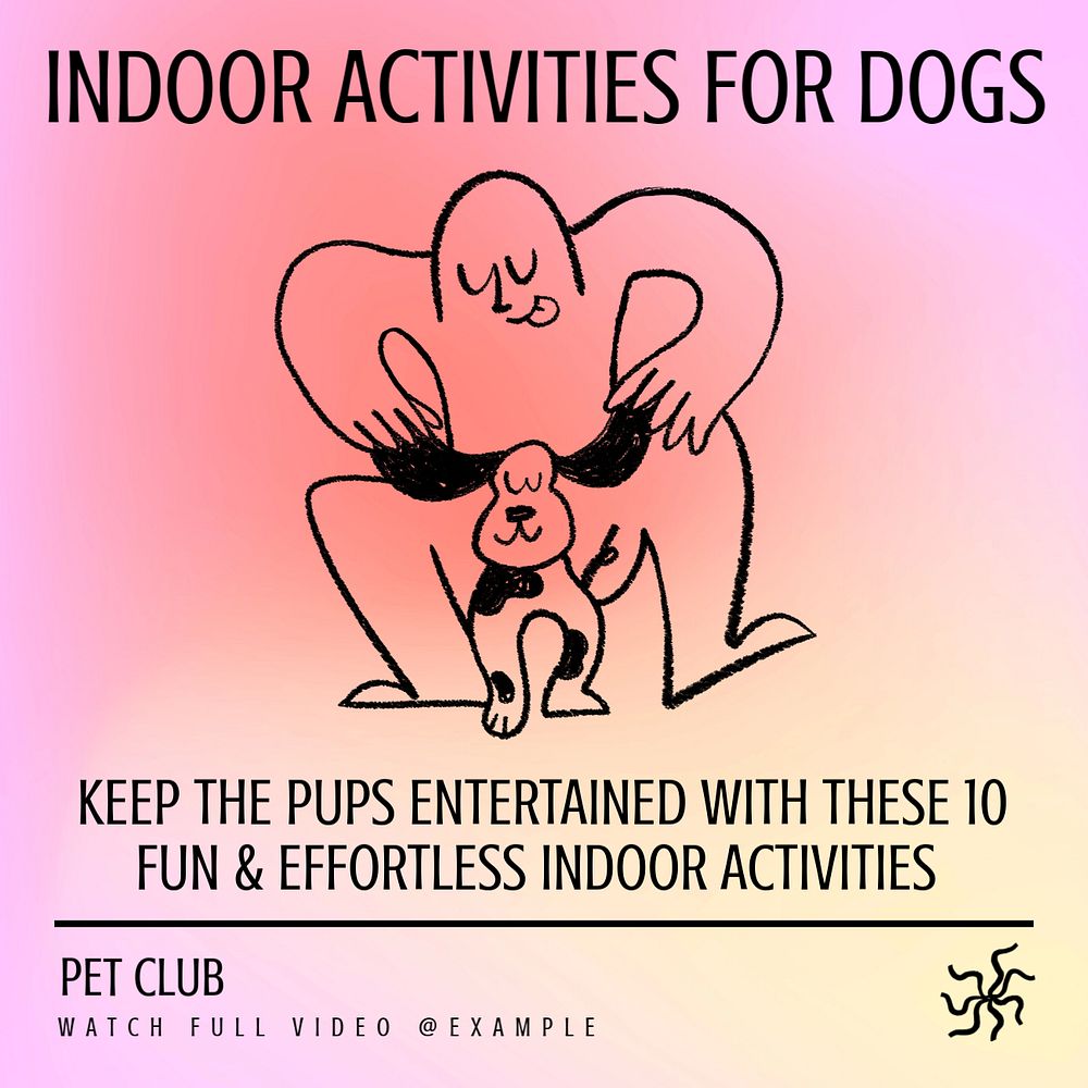 Indoor activities Instagram post template, editable design