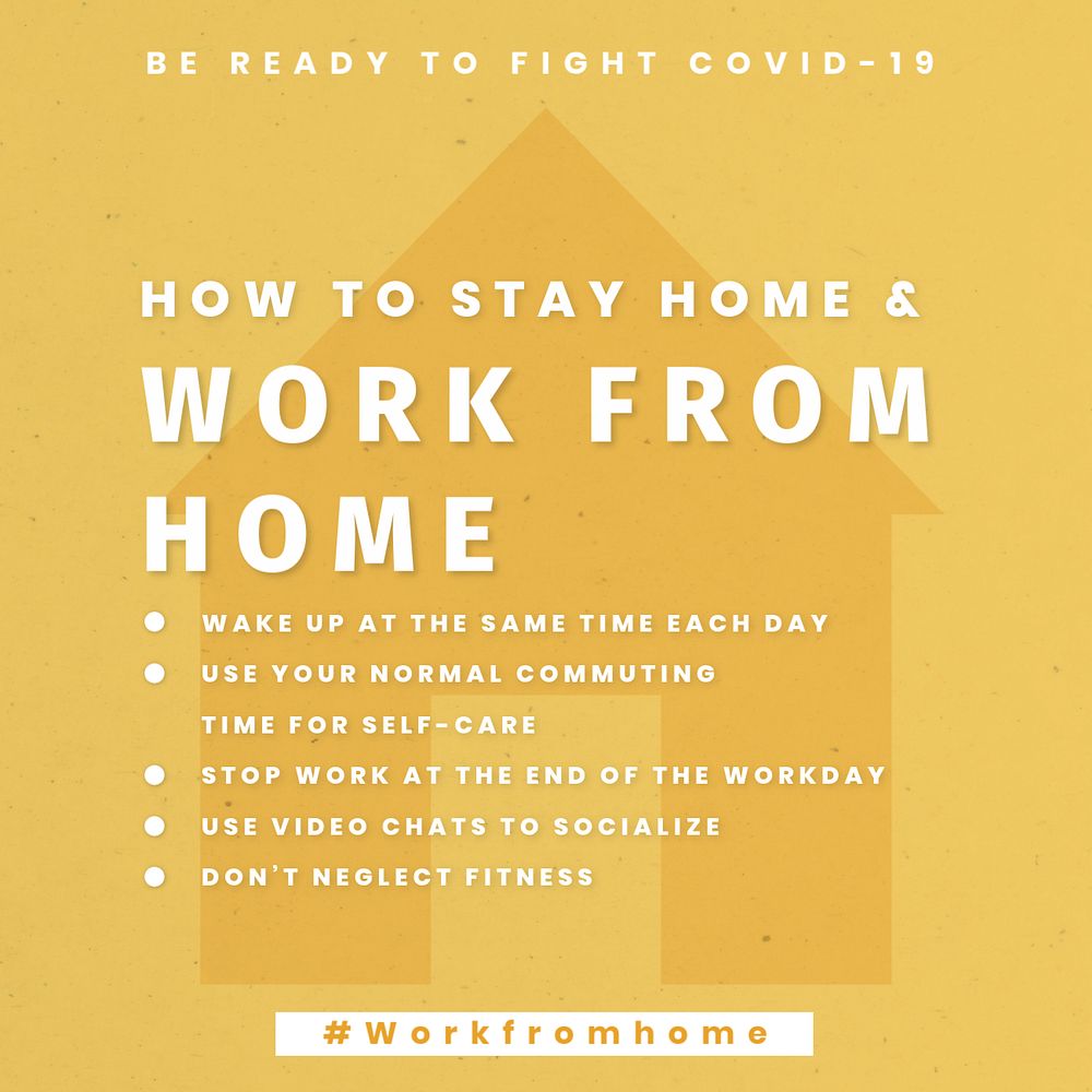 WFH Instagram post template, editable design