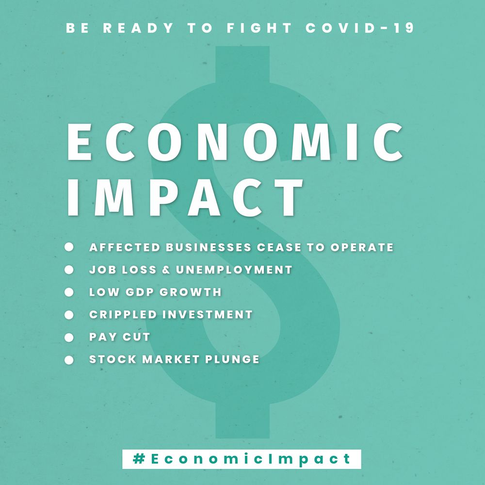 Economic impact Instagram post template, editable design