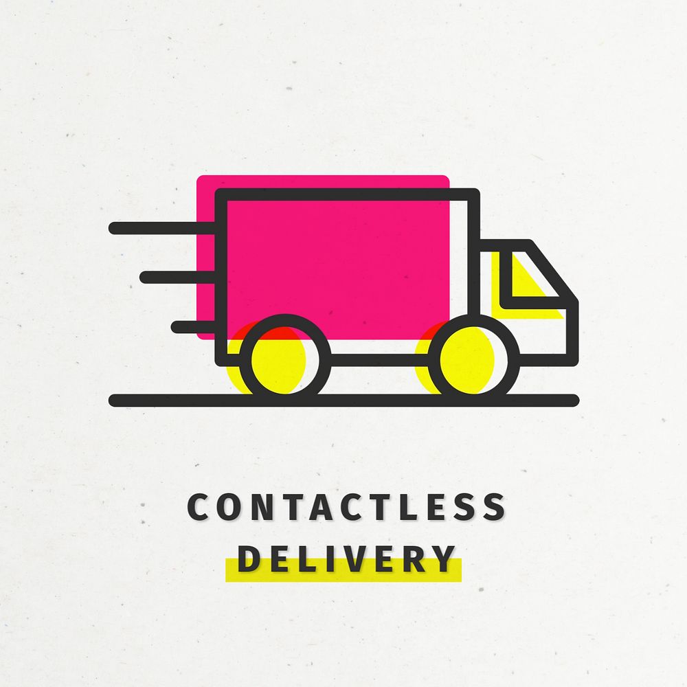 Contactless delivery Instagram post template, editable design