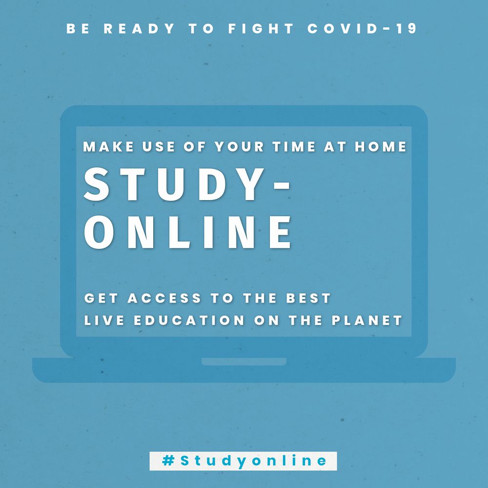 Online study Instagram post template, editable design