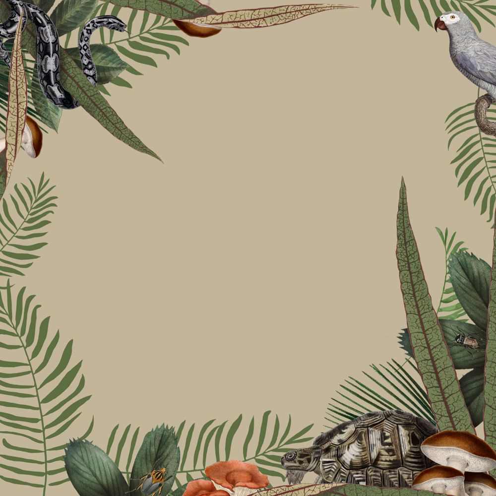 Exotic animal frame background, editable design