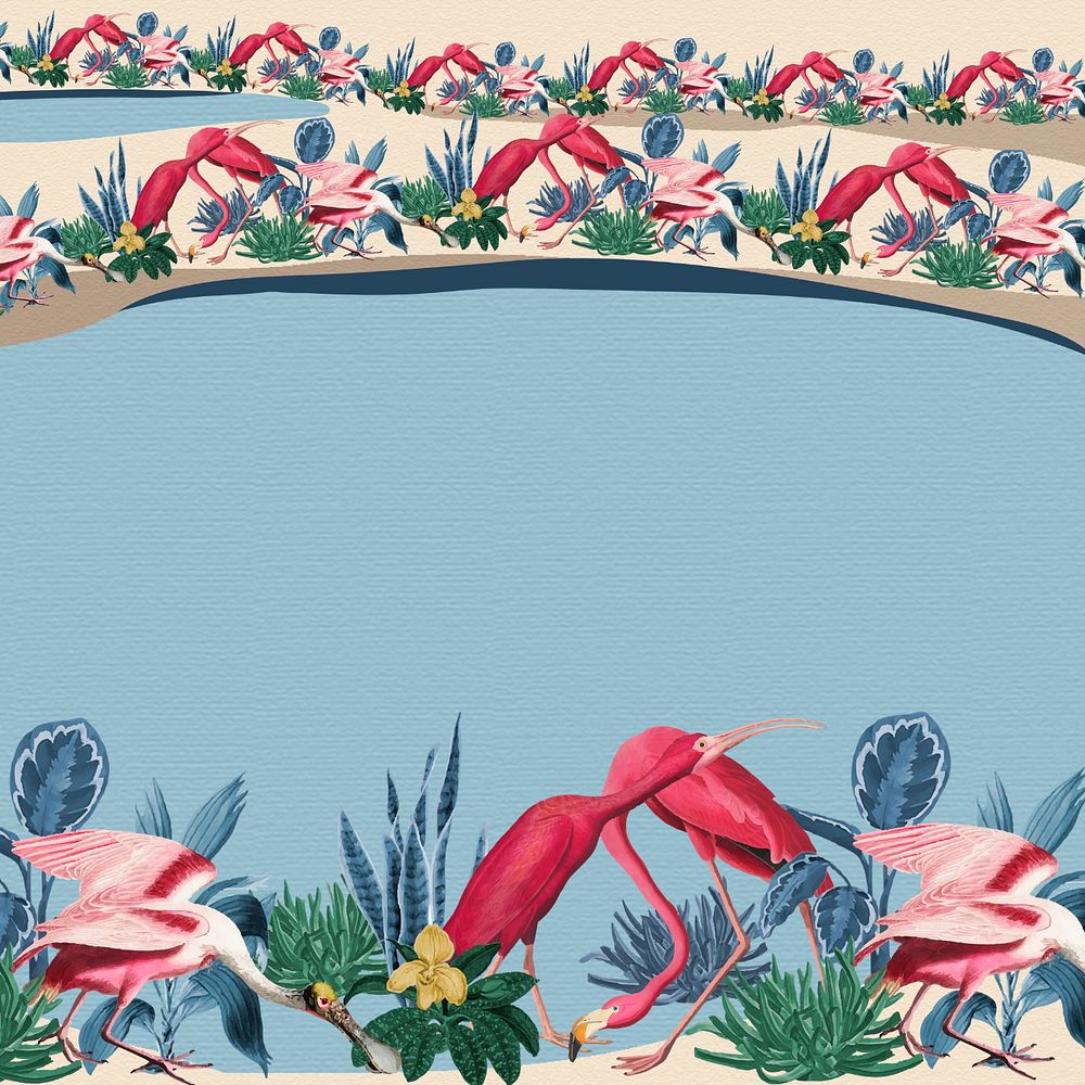 Tropical flamingo pattern background, editable design