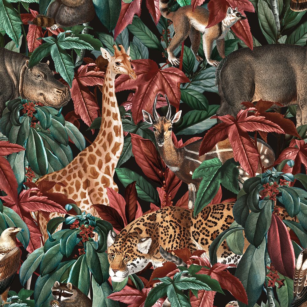 Wild jungle pattern background, editable design