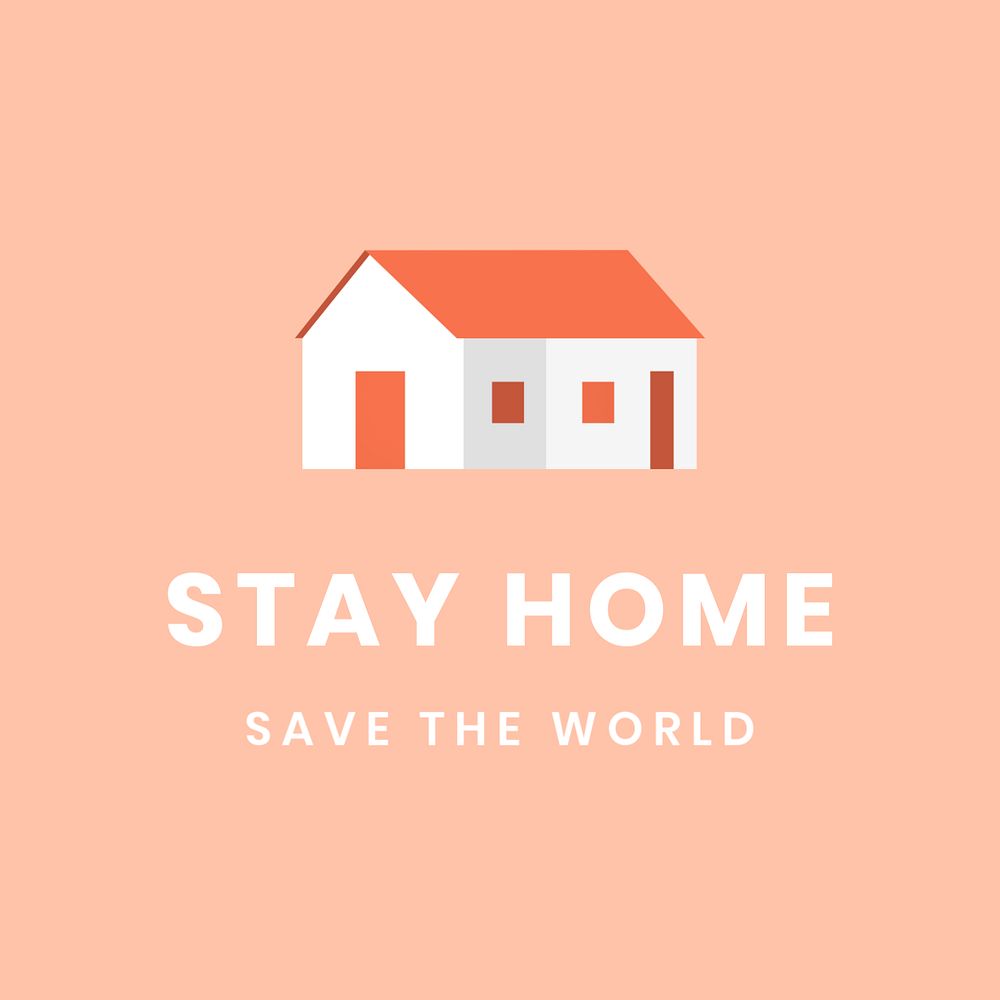 Stay home Instagram post template, editable design